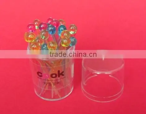 reusable plastic fruit toothpick with container