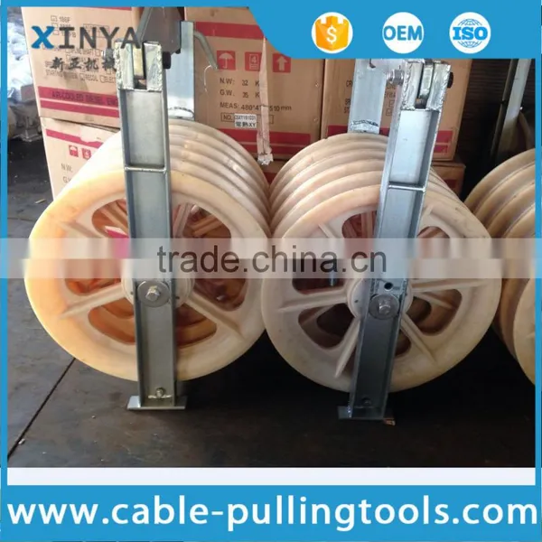 Large Diameter Bundled Conductor Pulley Stringing Block With Five Nylon Wheel 660mm photo-3