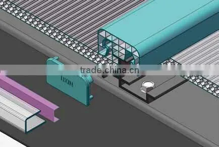 Haining Gensin U-lock Polycarbonate Roofing Sheets Prices 600mm photo-2