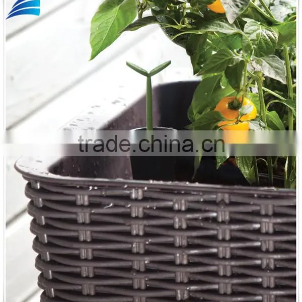 Outdoor Rattan Wicker Patio Garden Flower Plant Planter Raised Elevated Garden Bed photo-6