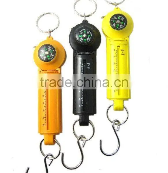 Mini Hanging Spring Scale With Compass and Tape Measure