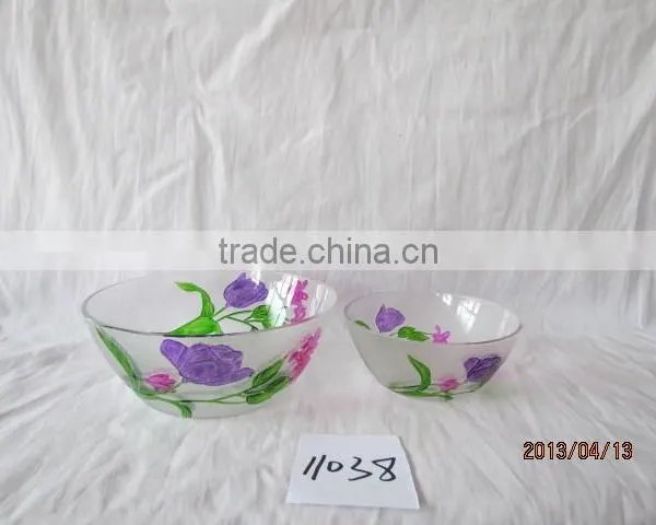 Hand Painted Machine Made Decorative Glass Bowls photo-2