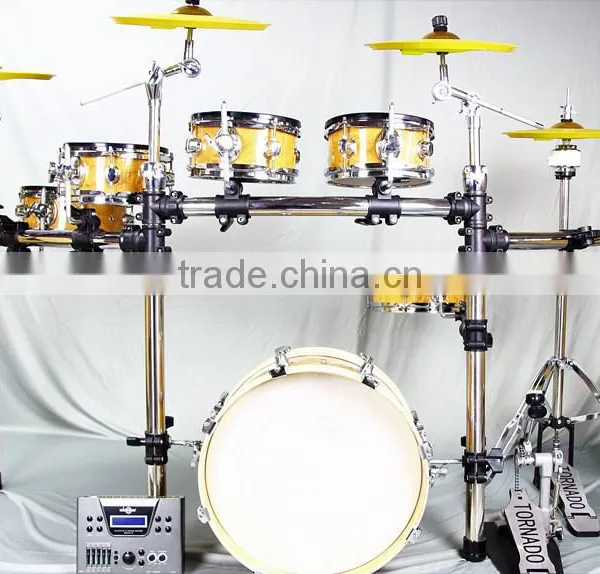 6 pc Wooden Chamber Pvc Cover Electronic Drum Kits photo-5