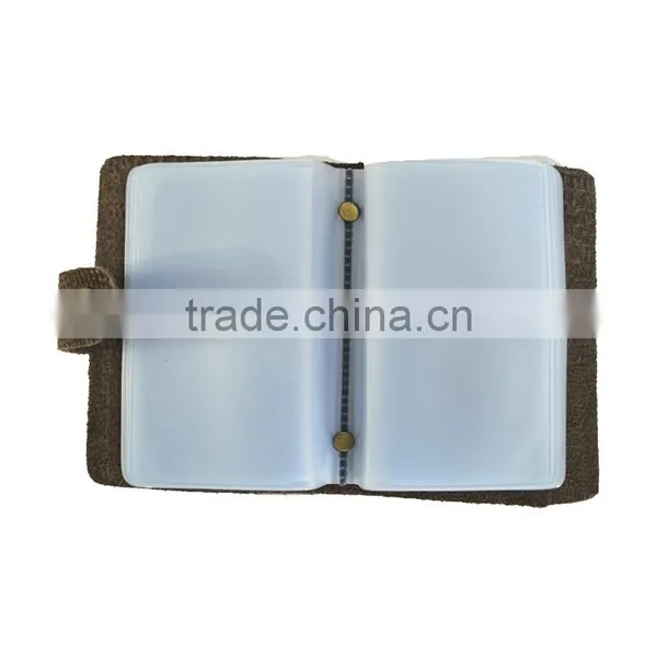 Leather Cover Bulk Plastic Bussiness Card Holder With Leather Embossed photo-5