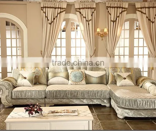 M007 French Upholstery Fabric Wooden Sofa Set Furniture Chesterfield Sofa
