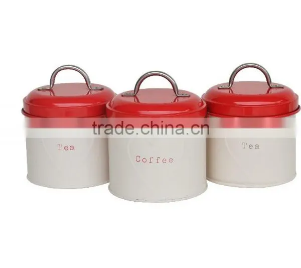 NEW Design Red Mini Container Canister Set of 3 photo-2