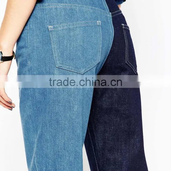 New Fashion Different Color Block Ladies Jeans Pants photo-3
