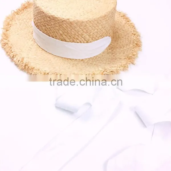 Zm40599b Hot Sale Summer Fashion Women Panama Straw Hat Sun Visor Hats for Ladies photo-4