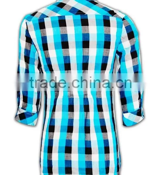 100% Cotton Design China Made Business Design Mens Plaid Flannel Shirts photo-4