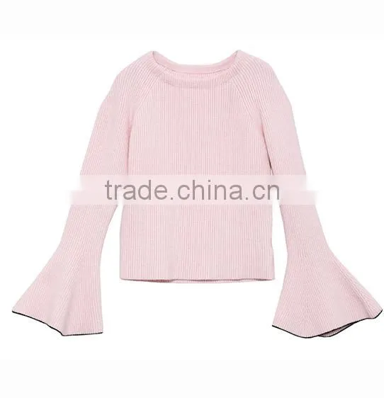 Winter New Fashion Wide Cuff Knitted Crewneck 100% Cotton Sweater With Wholesale Peice photo-6