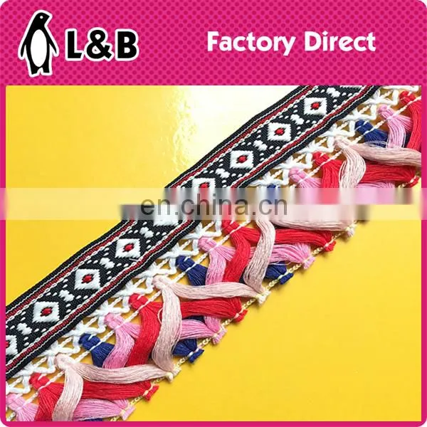 2017 Hot Sale Popular Colorful Soft Garment Jacquard Fringe Trimming photo-2