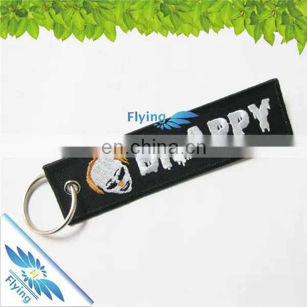 Customized Big Embroidery Decorated Giveaway Key Chains, Bulk Cheap Cloth Polyester Keychains With Logo for Sale photo-3