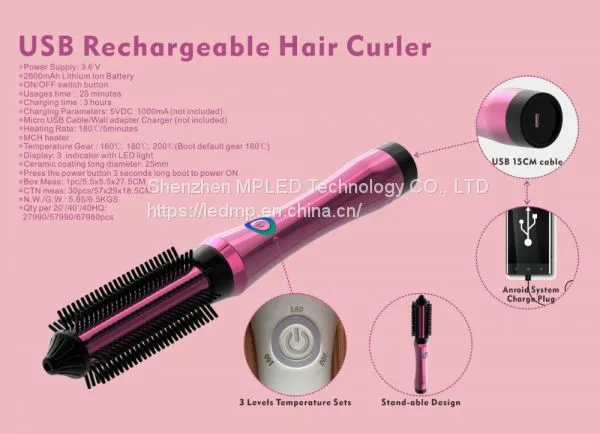 45W USB Rechargeable Hair Curler photo-3