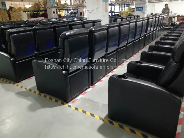 High End Black Leather Public Imax Hall Cinema Seating