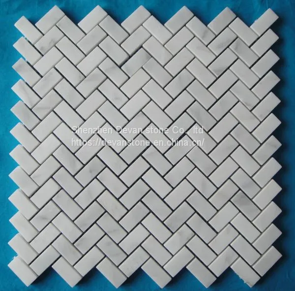 Oriental White Marble Herringbone Mosaic for Bathroom & Kithchen photo-3