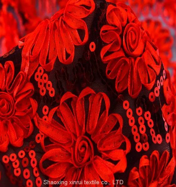 African Small Order Acceptable Sequins Lace Korean Sequin Dress Fabric photo-2