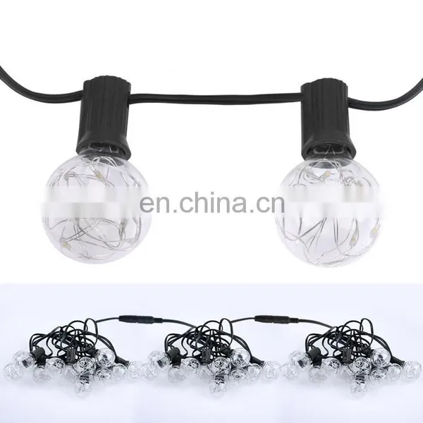 LED G40 Copper Wire Globe String Light With Low Voltage String Light Clear Bulbs 12Bulbs 12ft photo-4