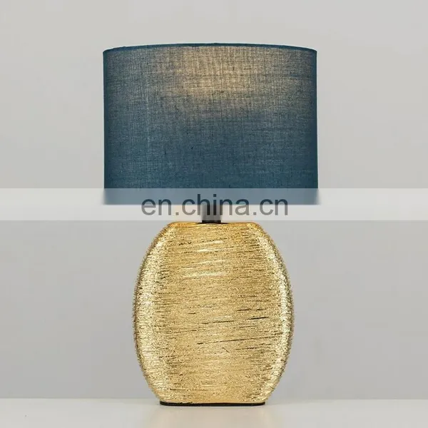 Multicolor Cheap Custom America Luxury Gold Ceramic Base Modern Royal Oval Table Lamps for Office photo-5