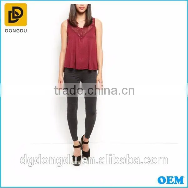 New Fashion Mustard Scoop Neck Vest Tops for Ladies photo-6
