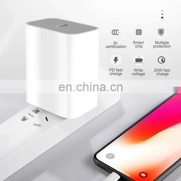 2020 New Product Pd Charger Amazon Top Seller Shenzhen Wholesale Power Banks Mobile Phone Adapters For Iphone 12 20W Pd Charger photo-3