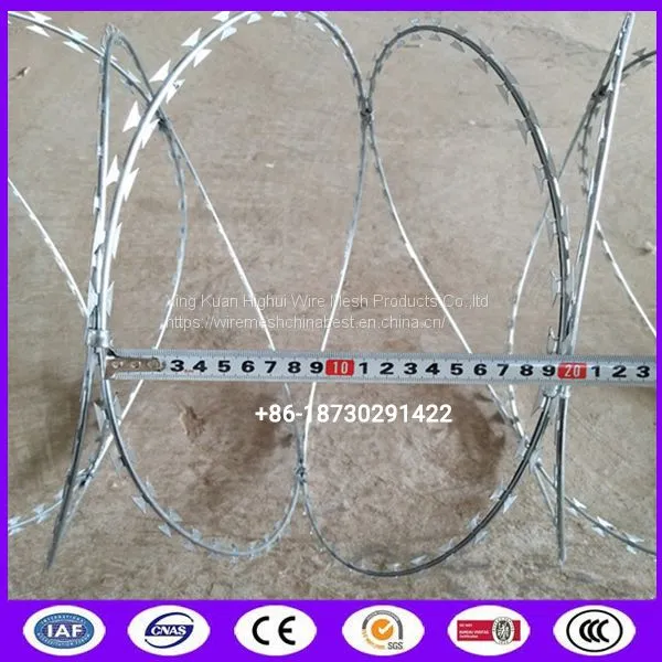Rust Resistance Hot Dipped Galvanized Razor Barbed Wire For Protection photo-2