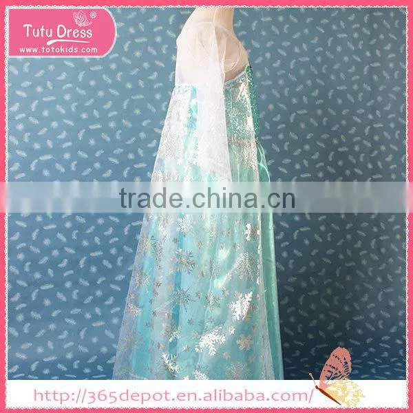 Wedding Blue Dress Design Kids Dress for Cosplay Elsa Party photo-3