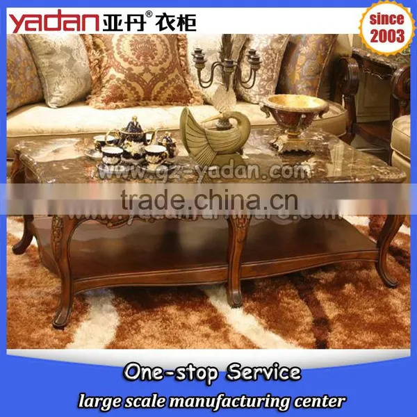 Luxury Modern Wood Marble Top Coffee Table photo-5