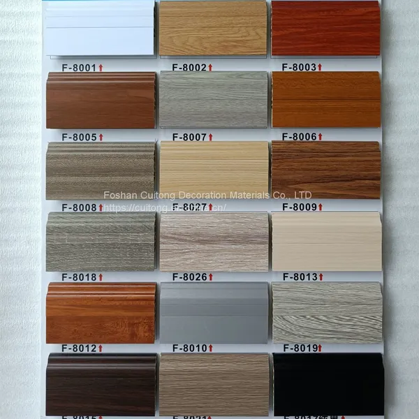 Guangdong Wholesale Engineering 8 Points Hidden Nail Corner Line Waterproof Plastic Baseboard SPC Floor Wood Grain PVC Anchor Line photo-3