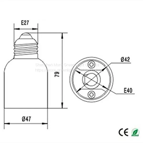 Russia Plastic E27 to E40 Lamp Holder Adaptor photo-2