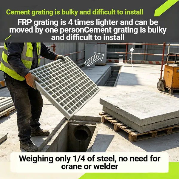 UV Resistant Fiberglass Grating Weatherproof FRP Grating for Outdoor Dock