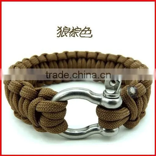 Fashion Stainless Steel Gold Clasp 550 Adjustable Buckle Paracord Bracelet Shackle photo-5