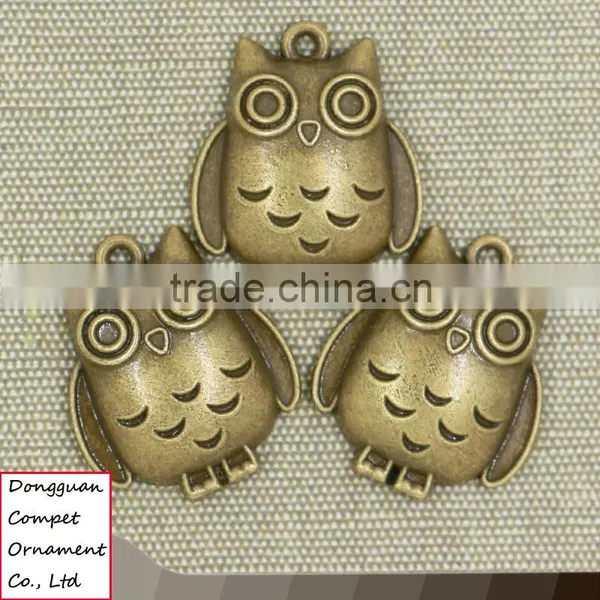 Wholesale Ancient Bronze Zinc Alloy Fat Owl Pendant photo-4