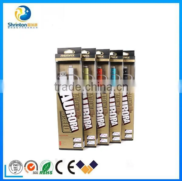 Popular REMAX Colorful 2.1A 2 IN 1 Phone Charger Cable Usb Cable With LED Lighting for Iphone Samsung photo-5