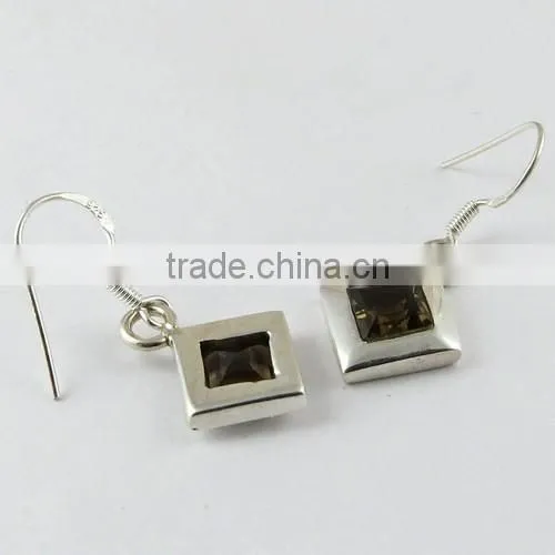 Breath Of Love ! Smoky Quartz 925 Sterling Silver Earring, Gemstone Silver Jewelry, 925 Silver Jewelry photo-6
