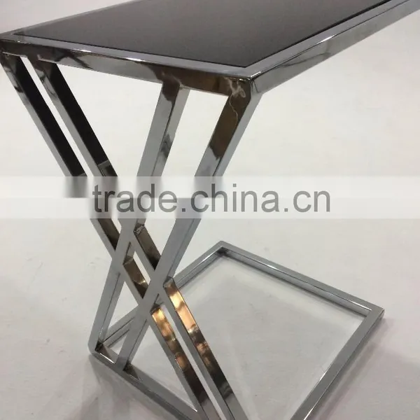 Modern Black Metal Glass Coffee Table photo-4