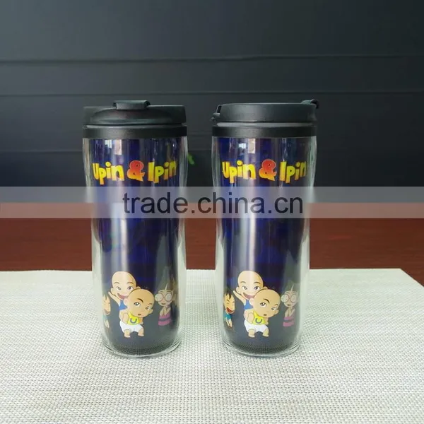 13oz Custom Logo Double Wall Plastic Color Changing Magic Coffee Cup photo-3