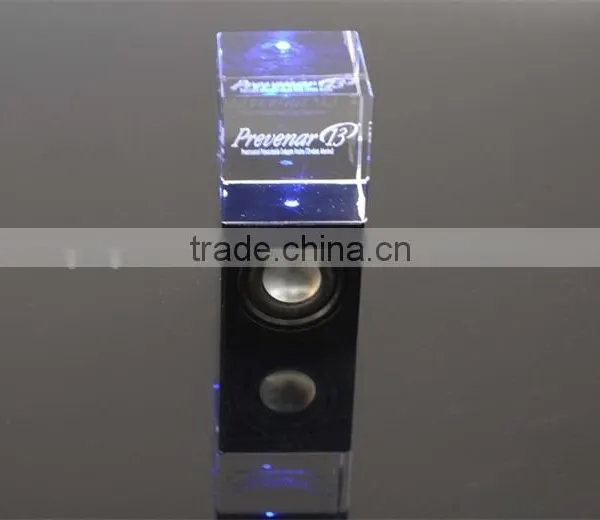 Wired Crystal Speaker With Laser Logo photo-2