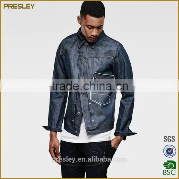 2016 New Arrival Bulk Plain Cotton Washing Fashion Men Denim Jacket photo-2