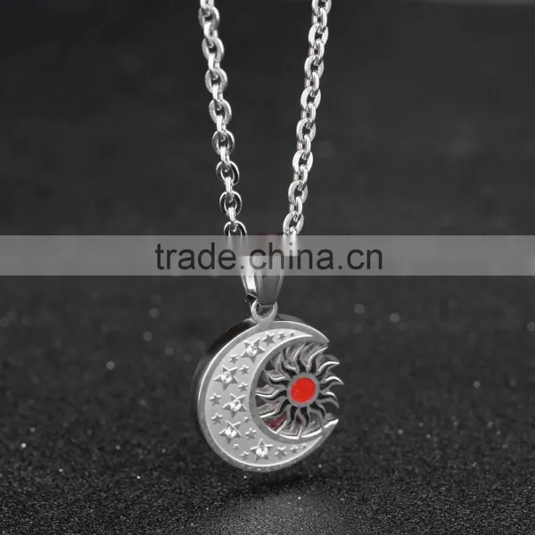 Wholesale Fashion Pendant Bulk Stainless Steel Apollo Sale Sun Necklace With Moon photo-4