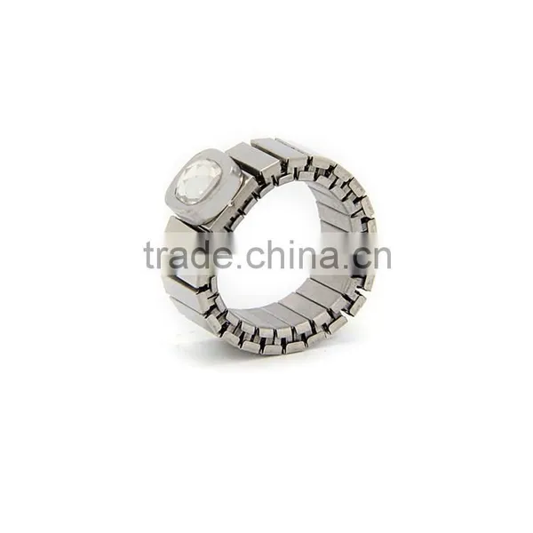 2015 Fashion Jewelry Shield Design Stainless Steel Wheel Zircon Ring photo-4