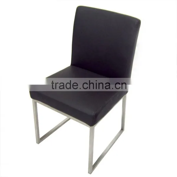 Black Low Back Stainless Steel Legs Model Dining Chair Made in China photo-5