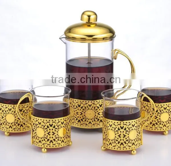 Unique French Coffee Press Golden Metal Type French Coffee Maker Press photo-2