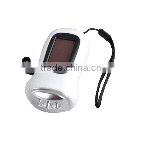 Hand Crank Emergency Dynamo Solar 3 LED Hand Rechargeable Flashlight photo-2