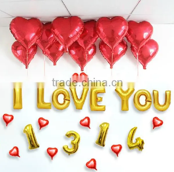 40 Inch Number Balloons Golden Foil Helium Balloon for Party Decoration Globos