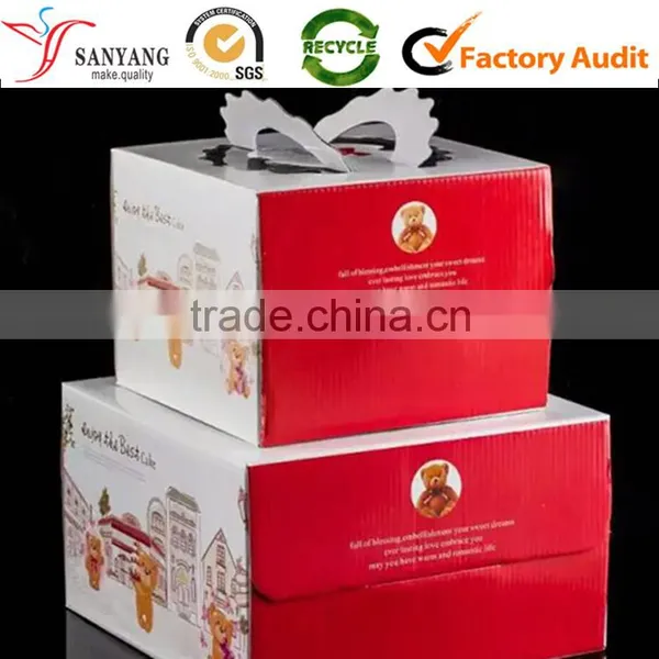 Glossy Lamination 3 Layers Foldable Corrugated Box for Cake photo-3
