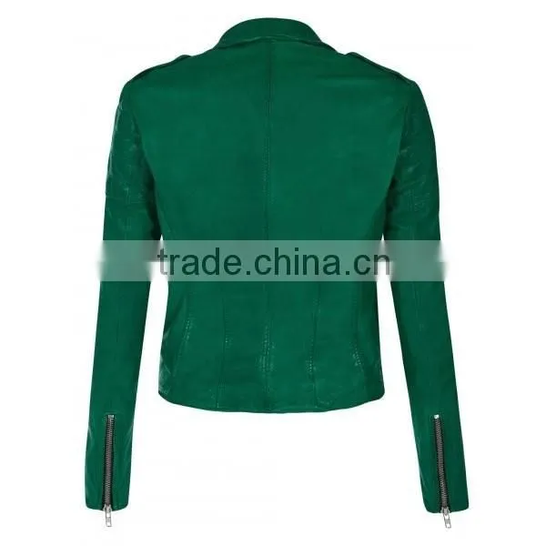 LADIES LEATHER BIKER JACKET photo-2