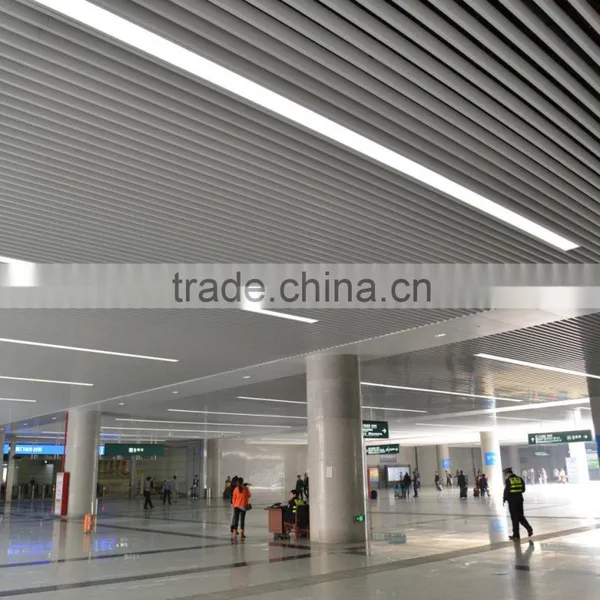 Impact Resistance Wood Grain Suspended Metal Strip Ceiling Aluminum U Groove Screen Ceiling Tiles photo-6