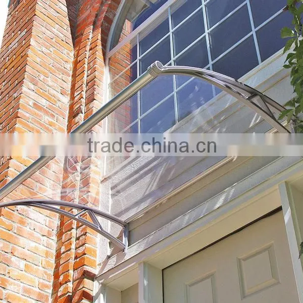 New Euro Design PP Plastic Polycarbonate Sheet Window Awning Brackets With Water Drain Gutter Aluminum Profiles photo-4