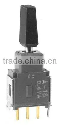 A18KB1-AA-RO,switches,Toggle Switches (ON)OFF(ON) .370 BLK STRT BRKT PC .4VA