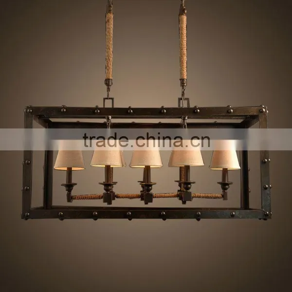 Factory Supply Modern Hemp Rope Beads Ceiling Lighting Rain Drop Led Fiber Optic Chandelier